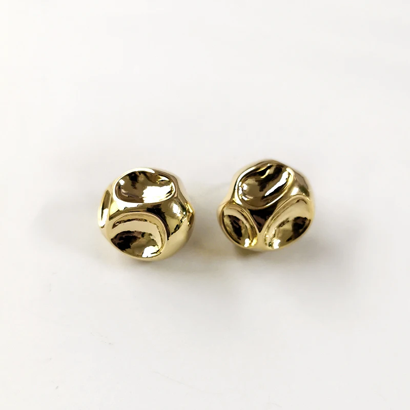 Gold 1 Pair Серьги-гвоздики Peri'sBox золотого и серебряного цвета, нестандартные серьги, полые круглые геометрические серьги для женщин, минималистичные серьги-гвоздики - Окраска металла: Gold 1 Pair
