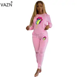 VAZN LO3010 розовый свежий свободный Молодежный Повседневный модный студенческий короткий рукав отверстие Полная длина эластичный