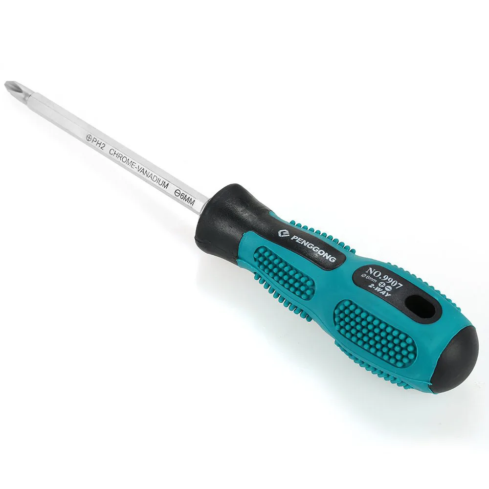 

6mm 2-way Screwdriver Phillips Slotted Screwdriver Detachable handle Double Head Screwdrivers Cross Flat Screw Bit Repair Tool