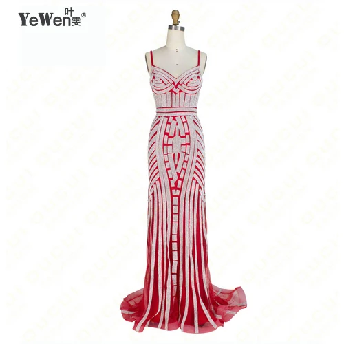 Robe De Soiree, вечерние платья русалки, Длинные вечерние платья золотого, красного, королевского, синего цвета с кристаллами, африканские вечерние платья на выпускной, вечерние платья - Цвет: Красный