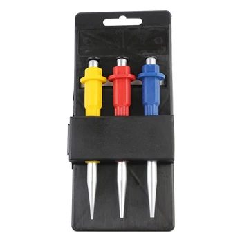 

3pcs Drill Woodworking Cone Nail Punch Set Handheld Alloy Steel Impact Location Home Positioning Mark DIY Non Slip Center Hole