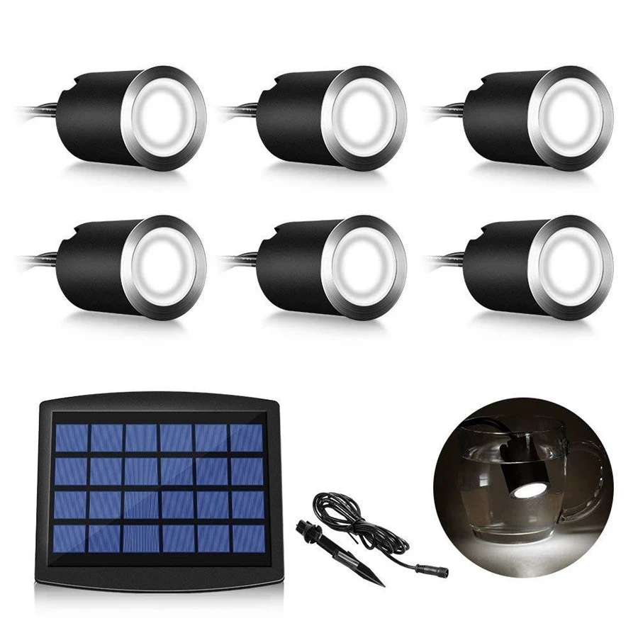 

Thrisdar 6pcs/Kit LED Solar Deck Light Outdoor Solar Step Stair LightLandscape Pathway Garden Solar ground Lamps Spotlight