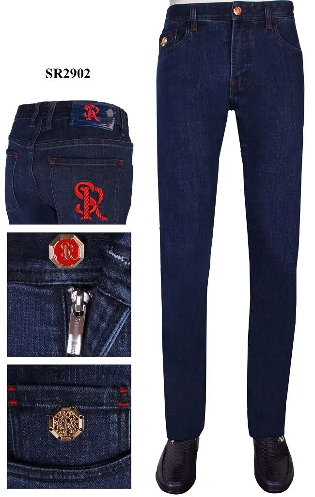 Мужские джинсы Tace& shark, брендовая одежда, прямые джинсы, средний и прямой хлопок, плотная ткань, вышитые джинсы, Мужские джинсы Billionaire - Цвет: SR2902