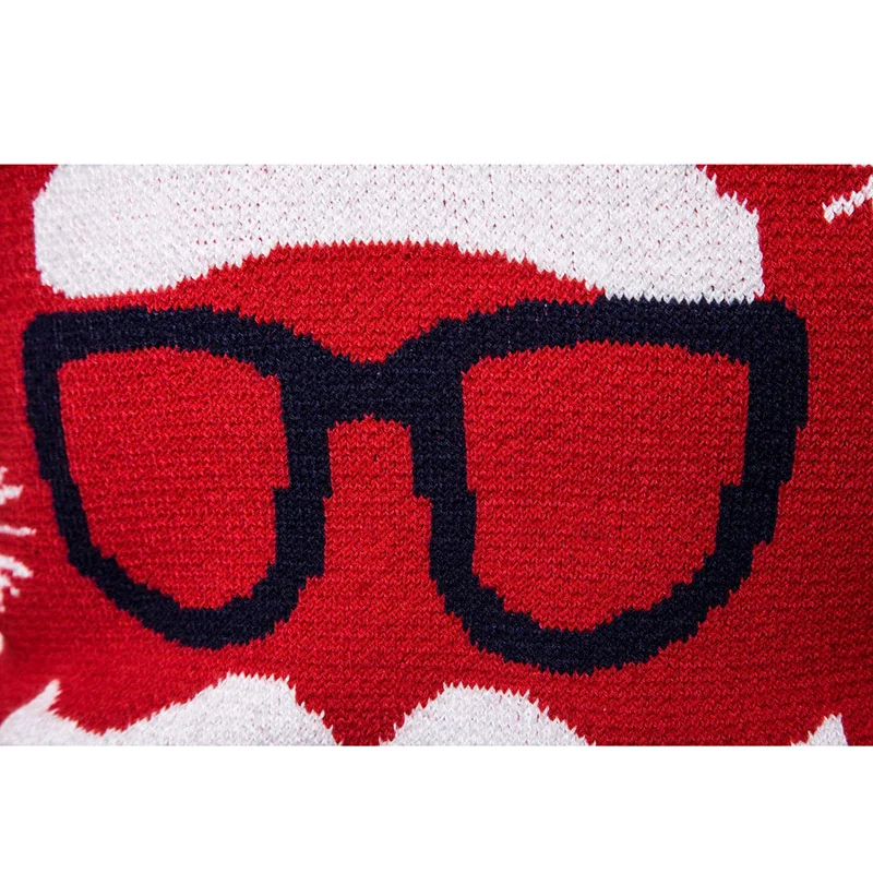 Christmas Pullover Men Novelty Santa Claus Snowflake Print Knitted O-Veck Mens Sweater Dress Warm Jersey Sweater Men Y