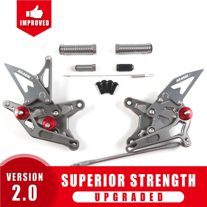 Arashi CBR600RR ЧПУ Заготовка Rider регулируемая подножка подножки для HONDA CBR 600 RR 2007 2008 задний упор для ног Rearsets - Цвет: Gray