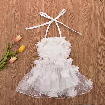 

Newborn Infant Baby Girls Lace Sleeveless Dress Sling Tulle Romper Dress