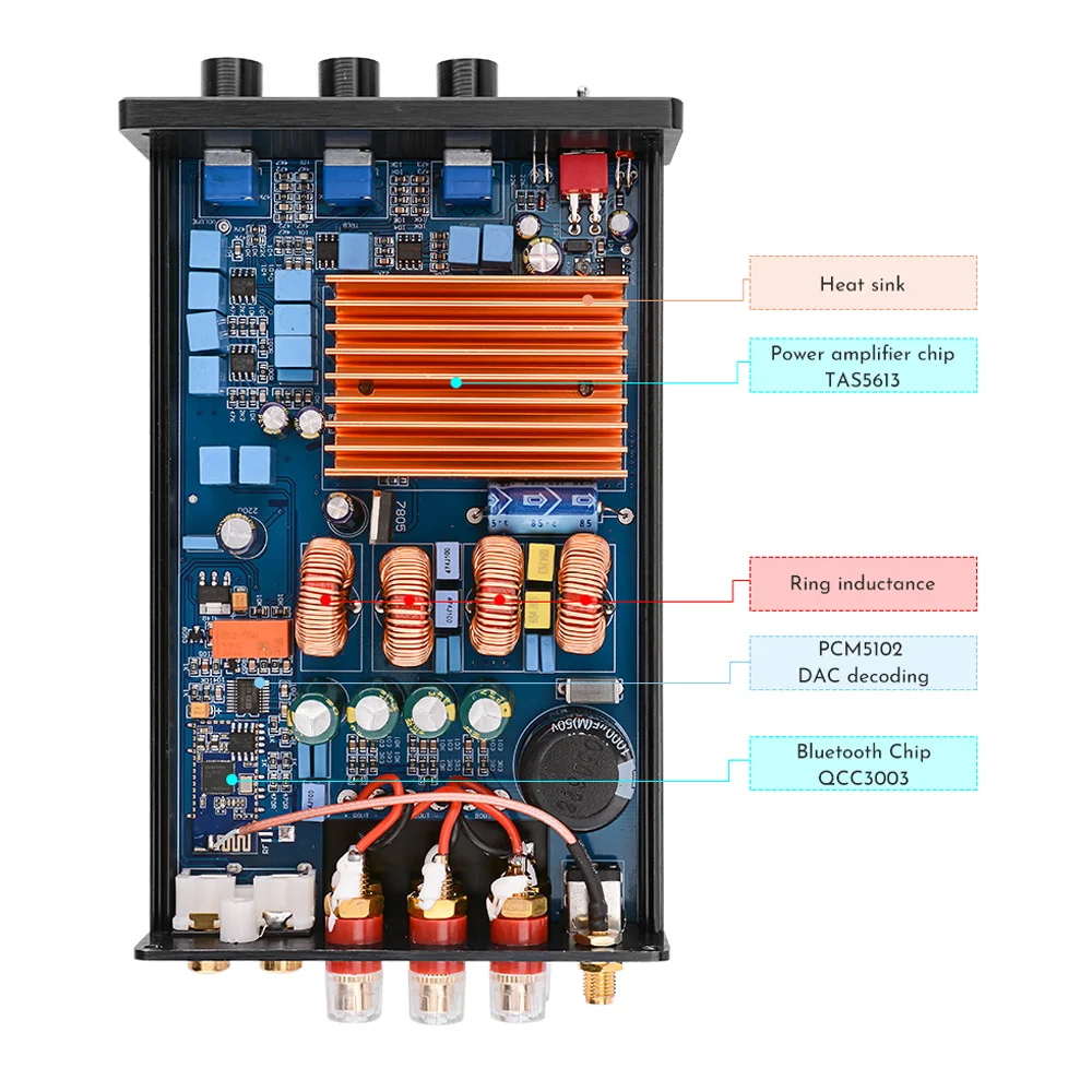 AIYIMA усилитель звука TAS5613 QCC3003 2,1 Bluetooth класса D усилитель звука 150 Вт+ 75Wx2 сабвуфер усилитель декодер DAC плата