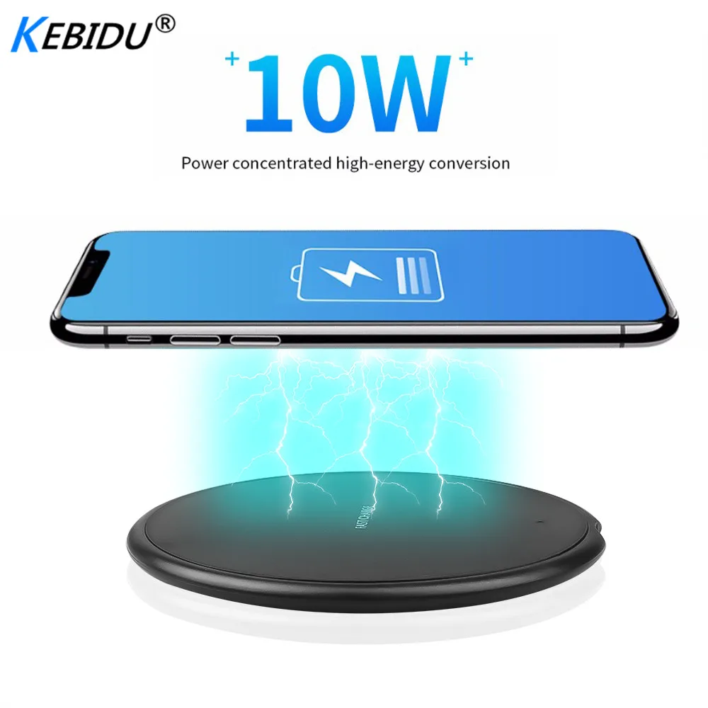 

Kebidu 10W Fast Wireless Charger Qi Charging Pad For Samsung Galaxy iPhone XS Max XR X 8 Plus for Mobile Phone