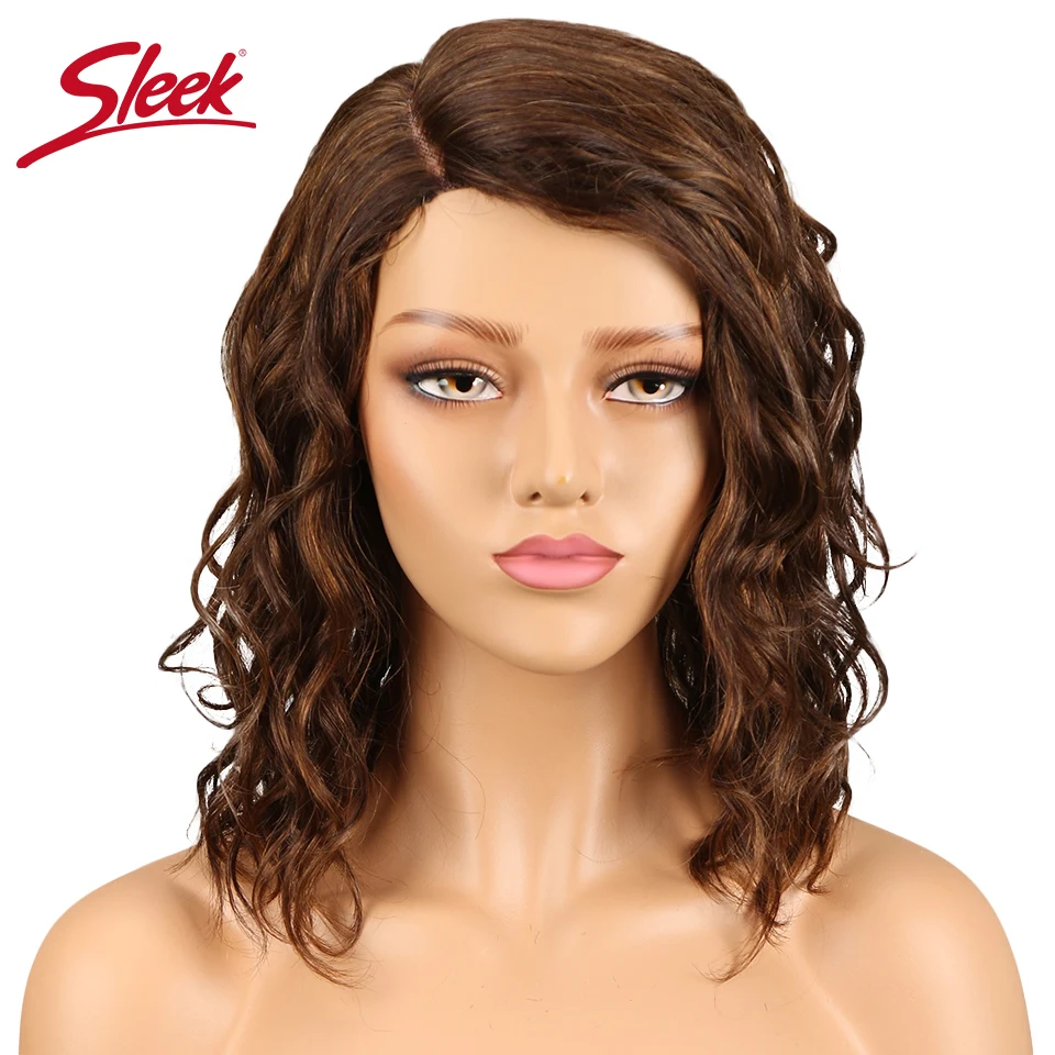 

Sleek Indian Curly Human Hair Wigs L Part Lace Wigs Ombre Color 27# Red and Pian Color P4/30# F2/33# 100% perruque cheveux human