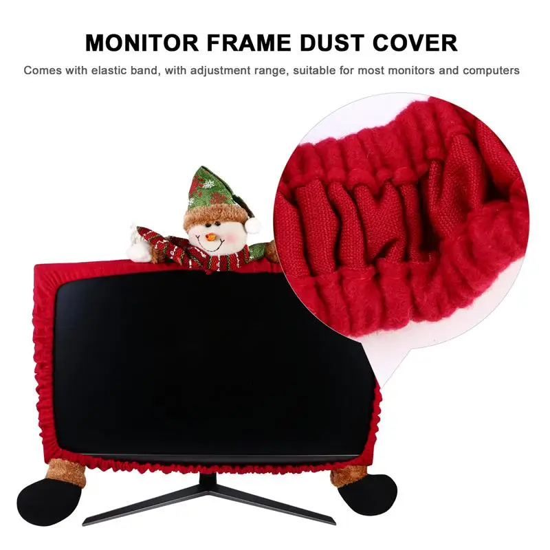 

Monitor Dust Cover PC Monitor Protector Christmas Monitor Protective Cover