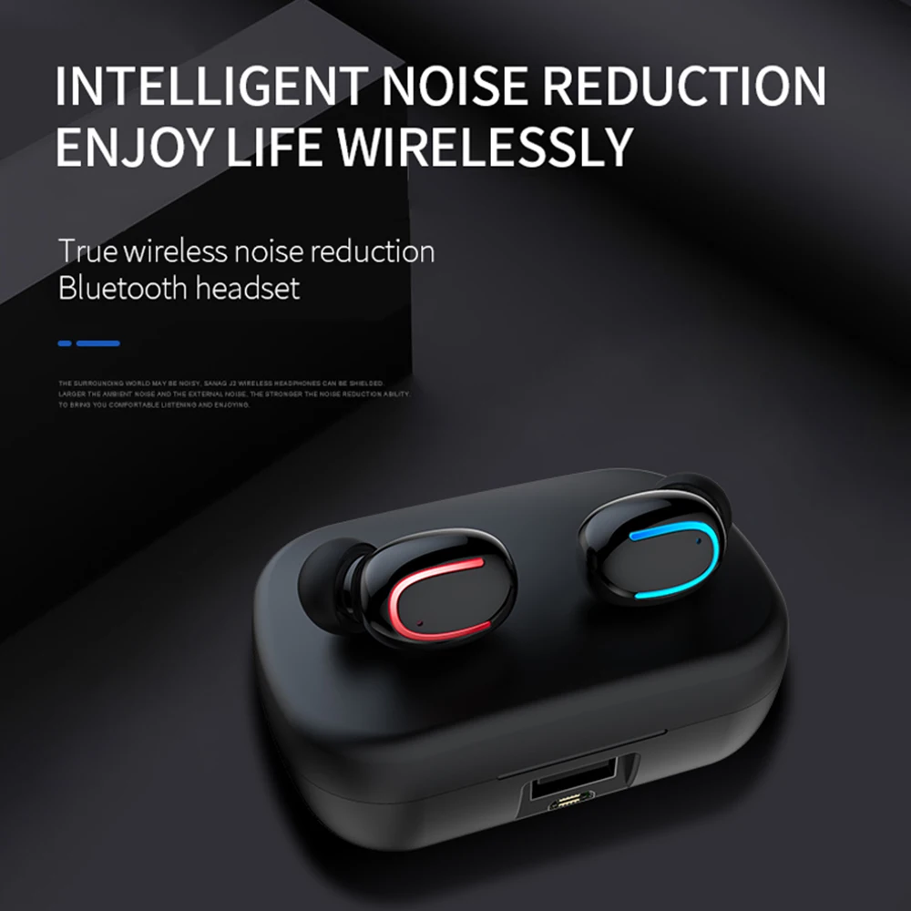 TWS Bluetooth наушники с громкой связью, бинауральные Bluetooth наушники для телефона, 3D стерео музыкальные наушники, беспроводные мини-наушники