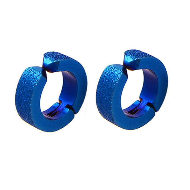 pair Classic Korean Punk Stainless Steel Ear Clip Earrings For Men Women Black No Pierced Fake Ear Circle New Pop Jewelry