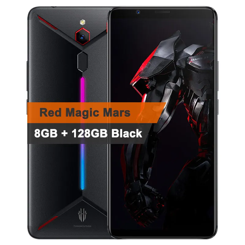 Мобильный телефон zte nubia Red Magic Mars, 6,0 дюймов, 6 ГБ ОЗУ, 64 Гб ПЗУ, Восьмиядерный процессор Snapdragon 845, фронтальная камера 16,0 Мп, задняя камера 8 Мп, игровой телефон - Цвет: Mars 8G 128G Black