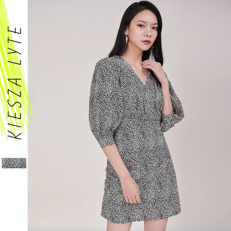 black and white leopard print dress