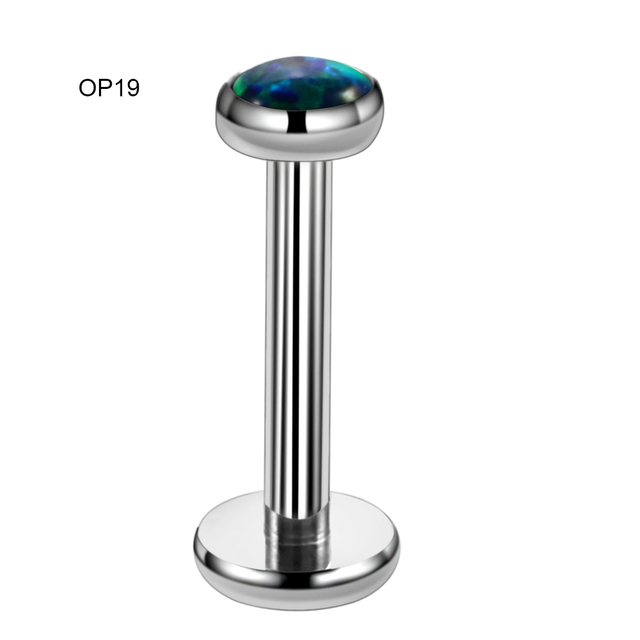 Titanium Ear Septum Helix Tragus Opal CBR Piercings Christina Vertical Hood Labret Dermal Anchor Earrings Piercing Jewelry