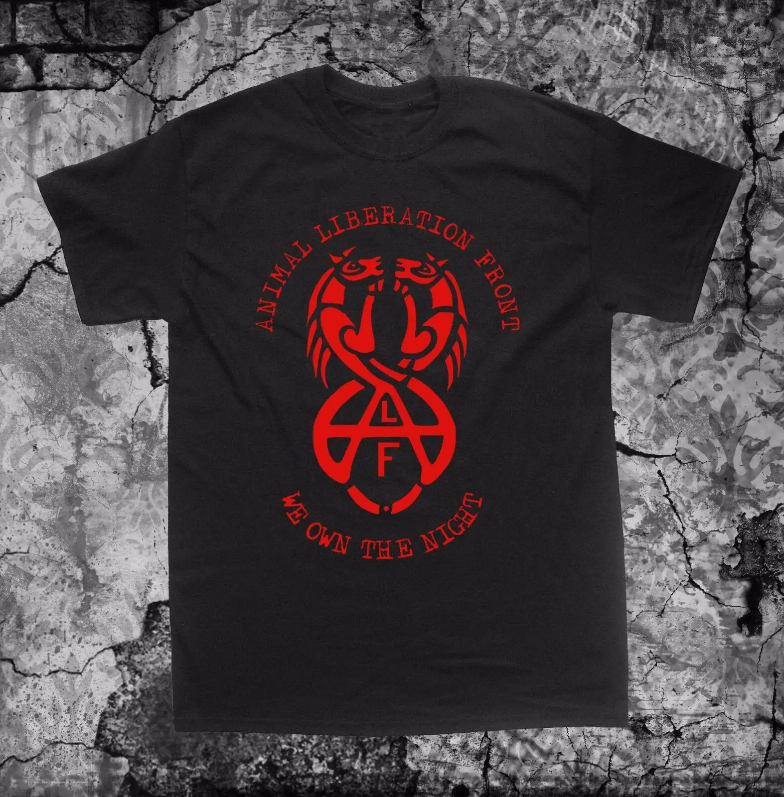 Animal Liberation Front T-Shirt Shirt Vegan Vegetarian Rights Alf Punk Crust Elf | Мужская одежда