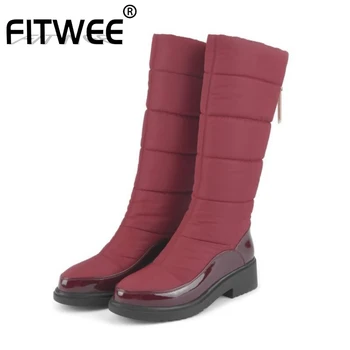 

FITWEE Warm Women Snow Boots Keep Warm Plush Fur Shoes Women Fashion Round Toe Platform Comfortable Soft Footwear Size 34-40