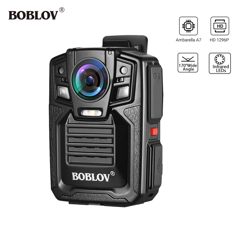 

BOBLOV HD66-02 1290P Body Worn Camera Police 32GB/64GB Security External IR Infrared Lens mini Security cam gizli kamera