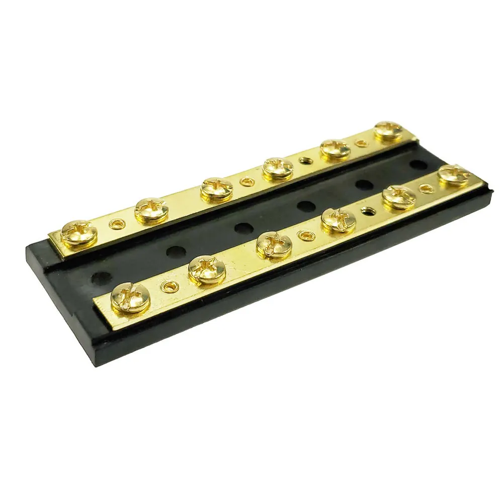 Iztoss DC 32V 60A двойной латунный автобус бар с 8-32 Винтовые клеммы-6 цепи распределительный блок
