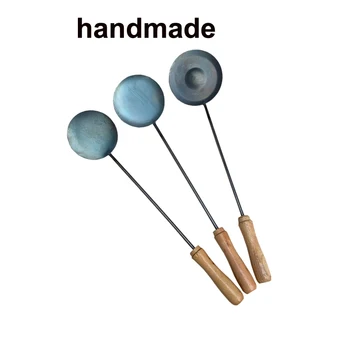 

Fried Oyster Cake Model Spoon Cooking Utensils Wooden Handle Non-Stick Snack UncoatedSpoon Turner Kitchen Cooking Tools Gadget