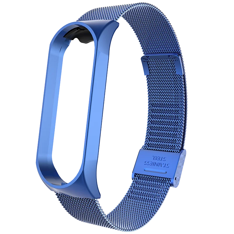 Deep Blue Пряжка металлический ремешок браслет для Xiaomi mi 4/3 ремешок для mi Band 4/3 ремешок из нержавеющей стали mi Band 4/3 наручный ремень - Цвет: Deep Blue