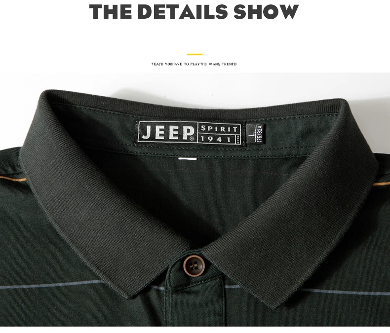 JEEP SPIRIT/оригинальная брендовая мужская полосатая рубашка-поло с длинным рукавом и отложным воротником, мужская повседневная хлопковая рубашка поло для мужчин
