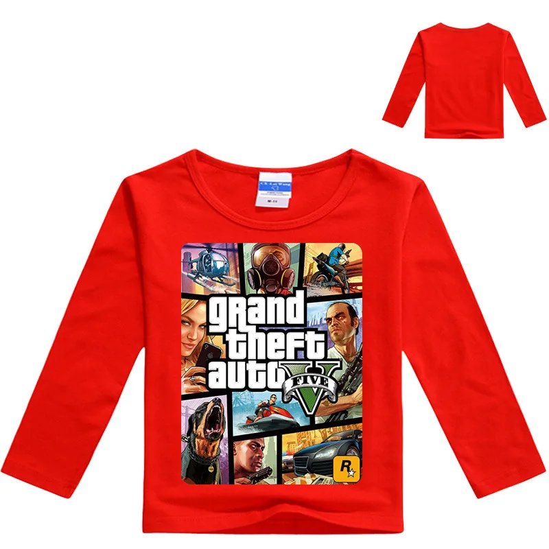 DLF/От 2 до 16 лет футболка с принтом Grand Theft Auto Game GTA 5 Детские футболки повседневная