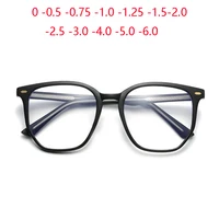 Matte Black Frame Polygon Myopia Eyeglasses Finished Women Men TR90 Student Prescription Spectacles Diopter 0 -1.0 -1.5 To -6.0 1