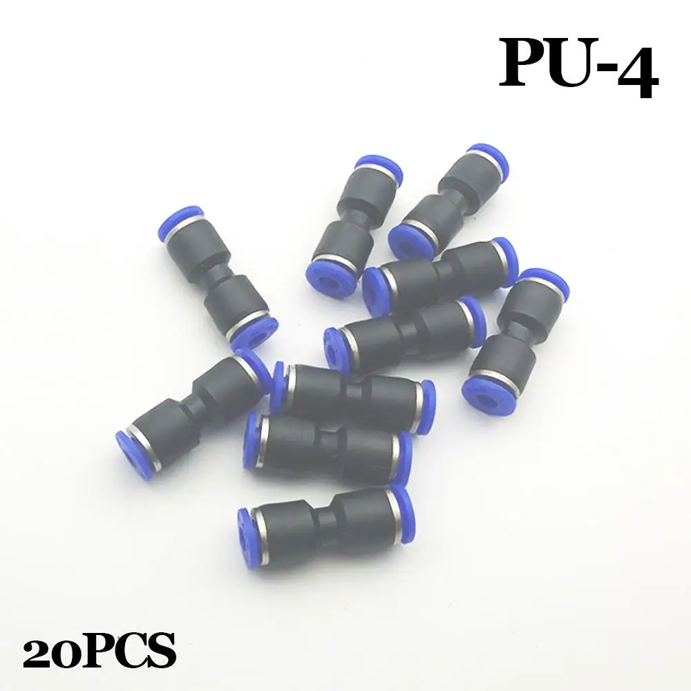 

Free shipping 20pcs/lot PU4 4mm To 4mm quick plug connection straight pneumatic connector PU4.