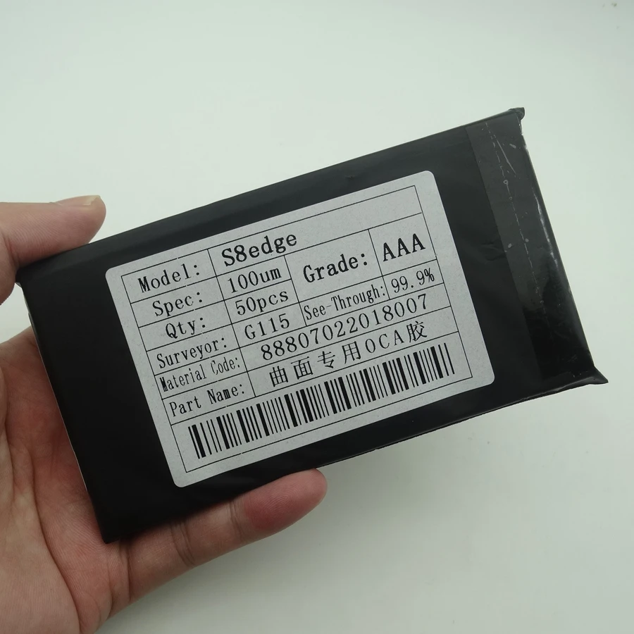 

50pcs/bag 100um 125um hybrid OCA film glue For samsung S6 S7 edge S8 S9 S10 plus Note 8 9 lcd screen Optical Clear Adhesive