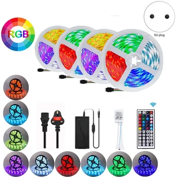 

RGB LED Strip Lights 20M 5050 Waterproof LED Strip Light with 44 Keys Remote for Room Bar Christmas Halloween(EU Plug)