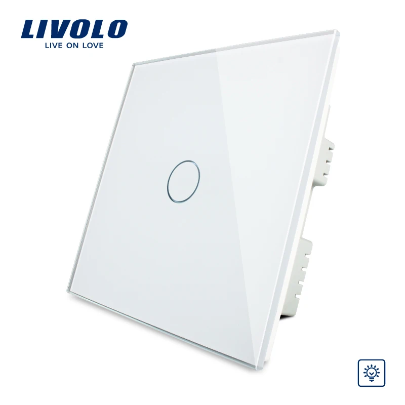 

Livolo B6 UK Standard Touch Dimmer Switch, Crystal Glass Panel, Wall Light Touch Screen Dimmable Switch,dim lamps up down