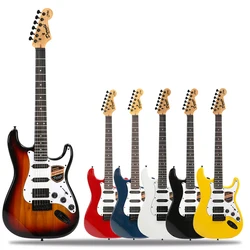 Ensemble de guitare électrique à corps solide vert, basse, bois de rose, acoustique, micro, accessoires de musique, BE50DJ 