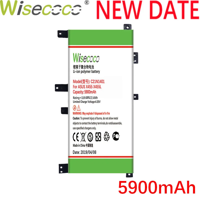 Wisecoco C21N1401 5900 мА/ч, Батарея с рамкой для ASUS X455 X455L X455LA A455L A455LD A455LN F455L X454W Батарея заменить