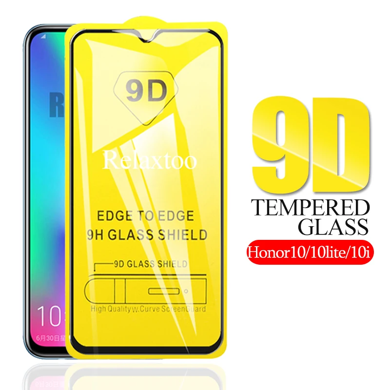 Полное клеевое покрытие на honor 10 light 9D Защитное стекло для huawei lite закаленное honer 10i