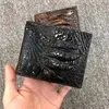 Authentic Real True Crocodile Paw Skin Men's Short Card Purse Phone Holder Genuine Alligator Leather Male Small Bifold Wallet 1