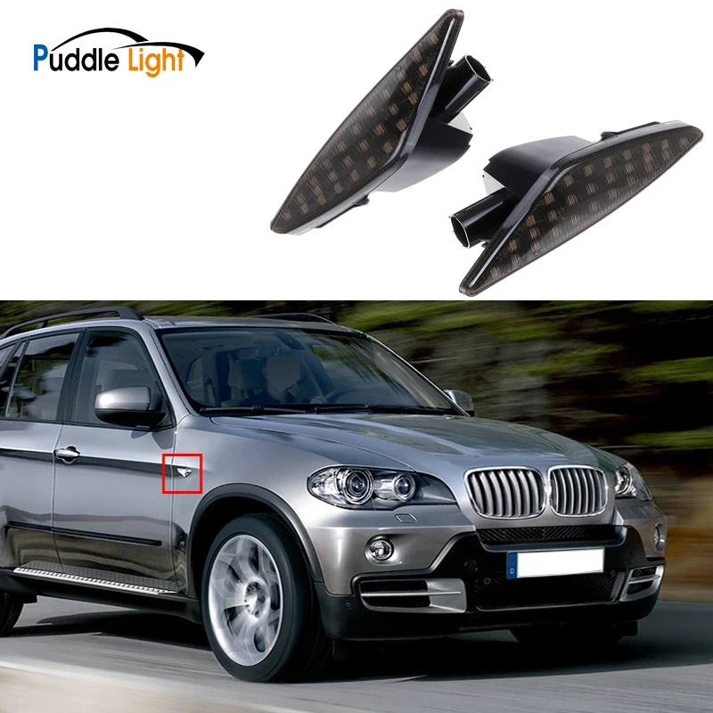 

Sequential Blinketurn Signal Light LED Dynamic Side Marker Lamp For BMW X3 F25 X5 E70 X6 E71 E72 63137171007 63137171008