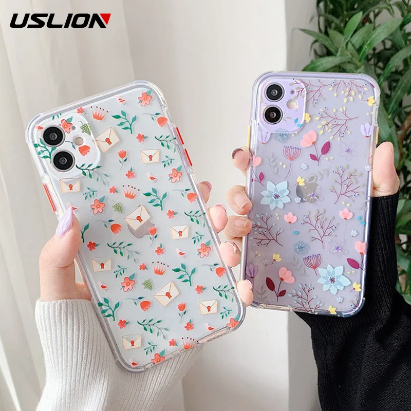 Чехол-накладка USLION для iPhone 11 Pro Max X XR XS 7 8 Plus силиконовый прозрачный | Мобильные