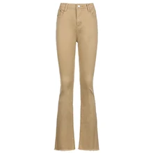 Women's Jeans Waist Flared Jeans Khaki Black Brown Pants Women's Pants for Women Clothing Trouser Jean Women Trousers