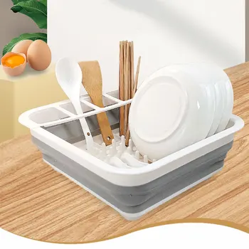 

Collapsible Drying Dish Storage Rack Dish Drainer Dinnerware Basket for Kitchen Counter Portable JS23