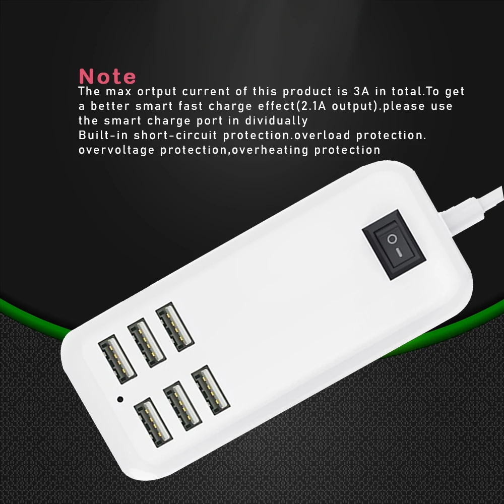 5V/3A 6 портовое быстрое зарядное устройство USB настенное быстрой зарядки адаптер