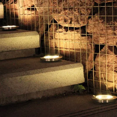 

Solar Underground Light 4LED Stainless Steel Decoration Lawn Lamp Courtyard Inserted Lights Embedded Buried Light Water Resistan