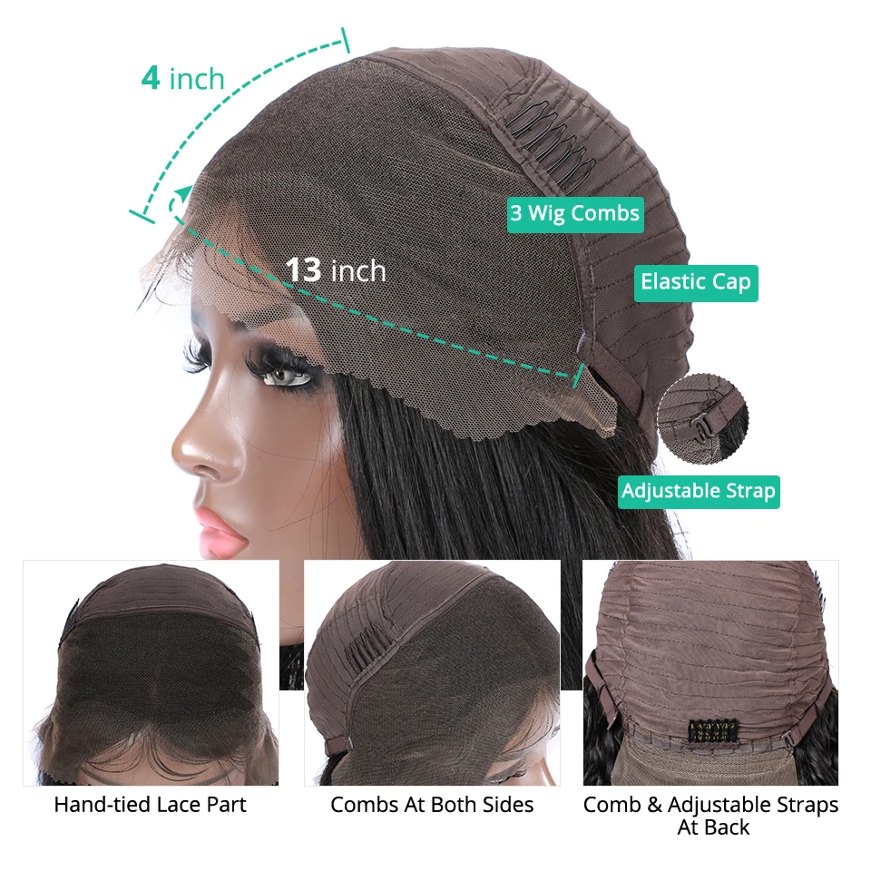 Asteria Hair 13х4 парики из натуральных волос на кружеве для черных женщин 250% плотность малазийские прямые парики на кружеве предварительно сорванный парик