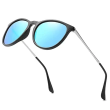 Классические винтажные круглые поляризованные солнцезащитные очки для мужчин, фирменный дизайн, женские солнцезащитные очки Polaroid, Женская металлическая оправа, черные линзы для женщин