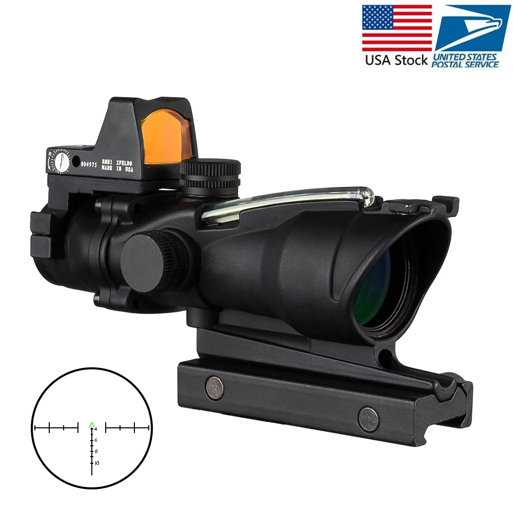 Оптический прицел 4x32 оптический Cahevron зеленый красный с подсветкой Rmr Mini Red Dot|Оптические прицелы| |