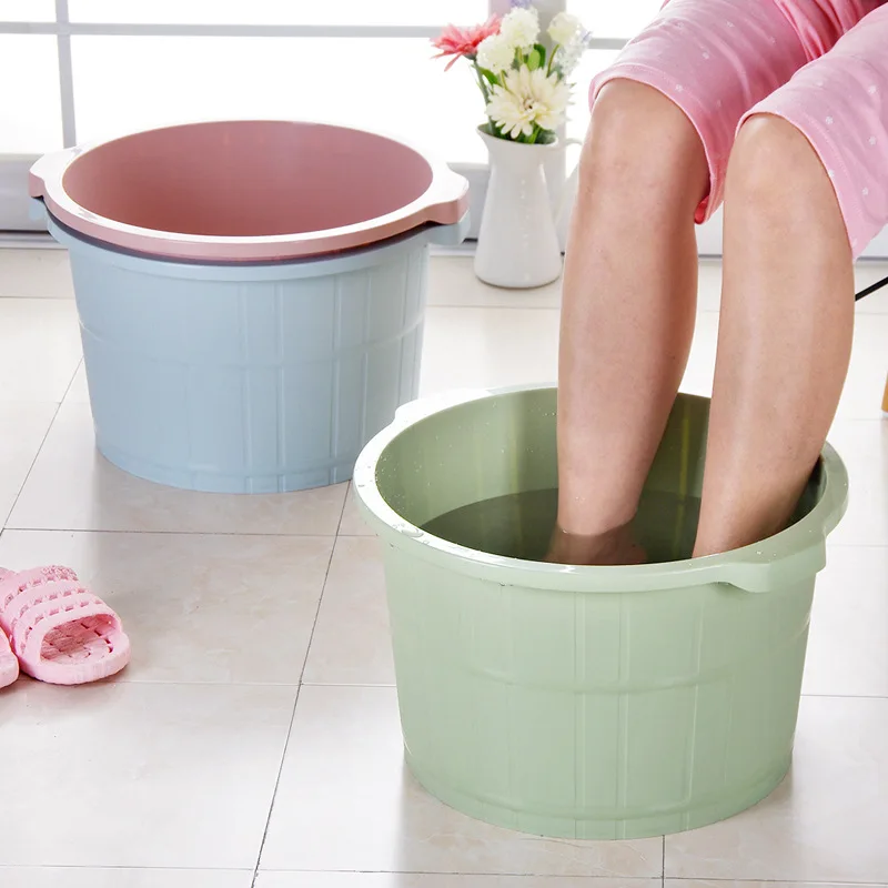

Household Plastic Thick Feet Barrel with Massagers Foot Barrel Heightening Foot Bath Tub Feet-washing Basin Foot Bath Bucket Foo