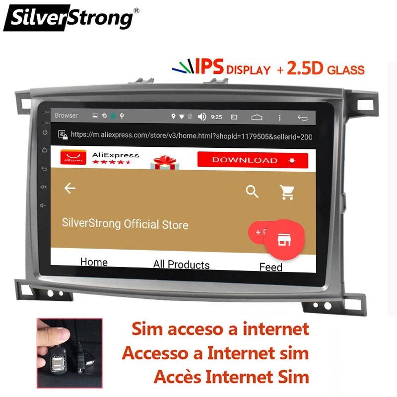 SilverStrong Android10.0 10 1 дюймов LC100 автомобильный DVD навигатор для Toyota Land Cruiser100 LX470 GPS
