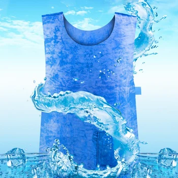 

2Pcs Summer Cooling Vest Heat Pissipation PVA Waterproof Vest Work Vests for High Temperature Protective Blue
