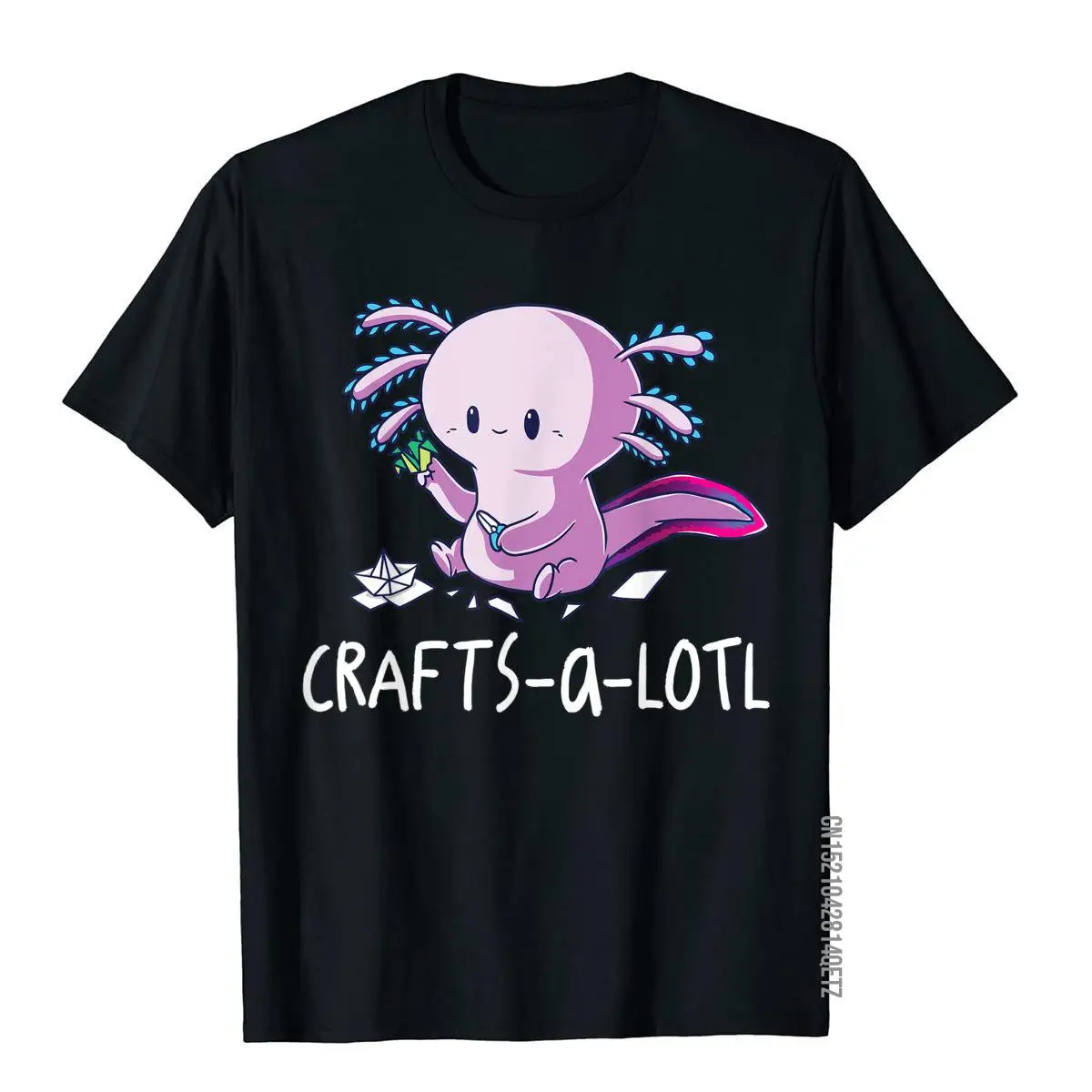 Crafts-a-lotl Funny Hand Crafting Arts Axolotl Scrapbooking T-Shirt__B11482black