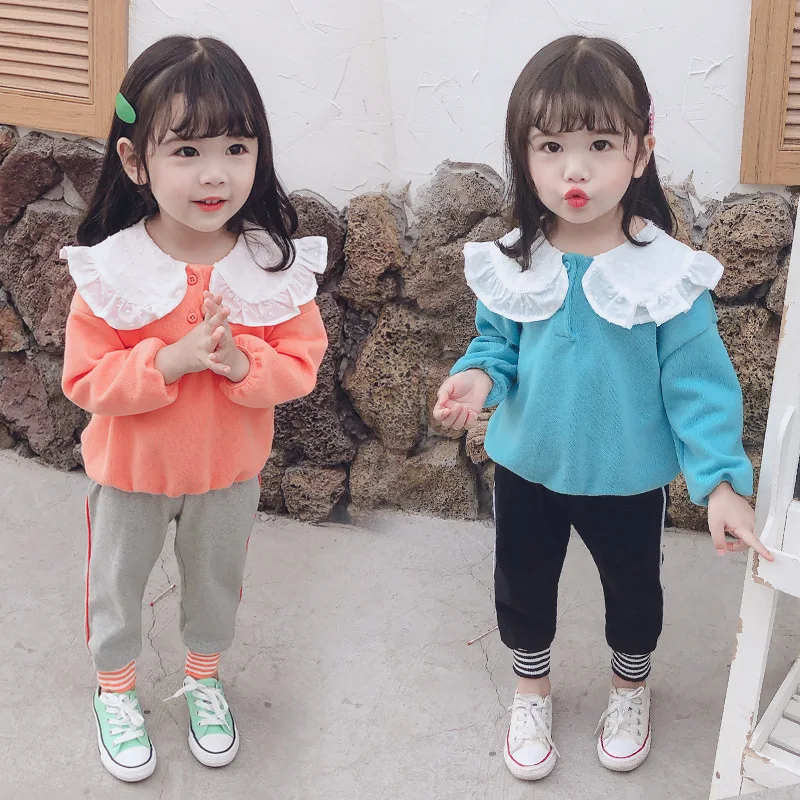

Childrenswear 2020 Spring Children's Clothes Girls Spring Clothing Korean-style New Style Peter Pan Collar Two-Piece Set